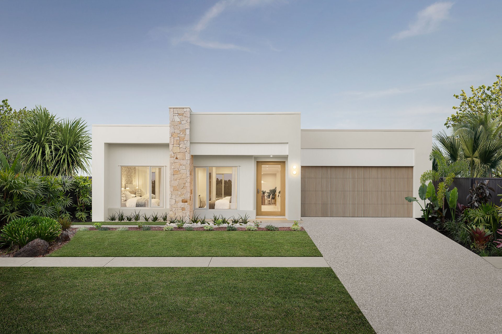 Modern Australian home with landscaped garden